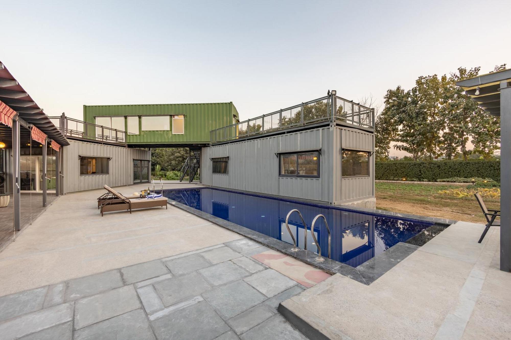 Villa Elivaas Hidden Oasis 4Bhk With Pool, Mud House & Container House Dhauj Exterior foto