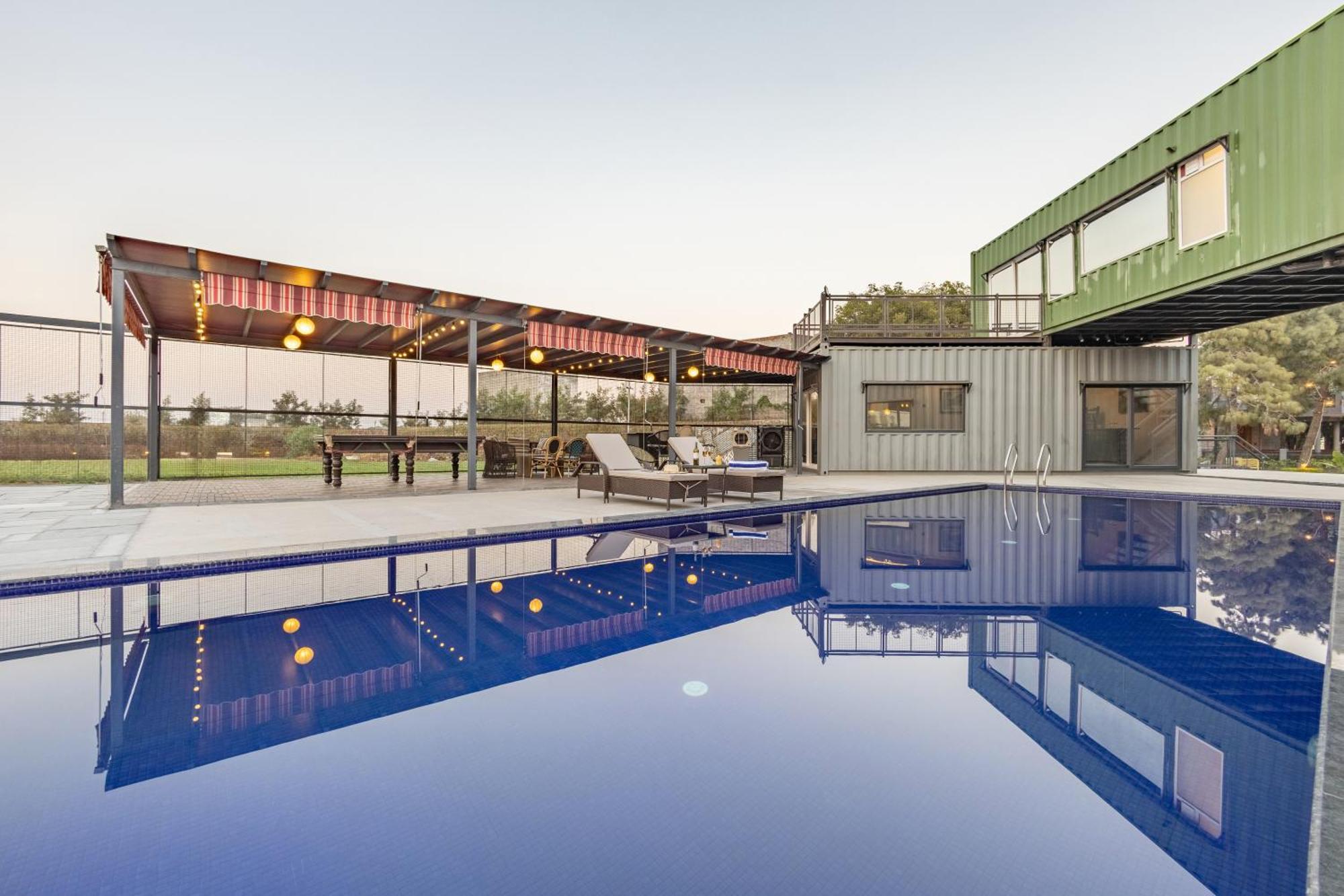 Villa Elivaas Hidden Oasis 4Bhk With Pool, Mud House & Container House Dhauj Exterior foto
